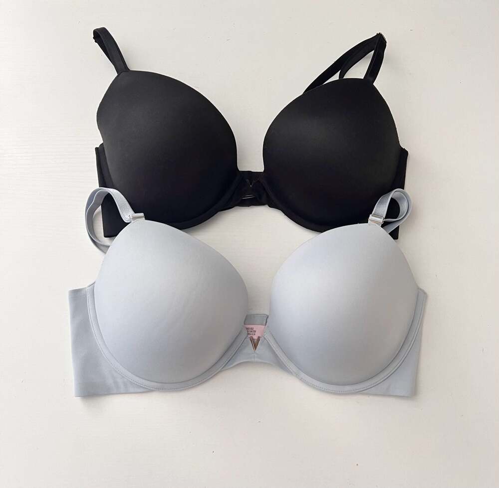 Victoria's Secret Sexy Illusions Push-Up Bra Set - 36DD - Black and Mist Blue
